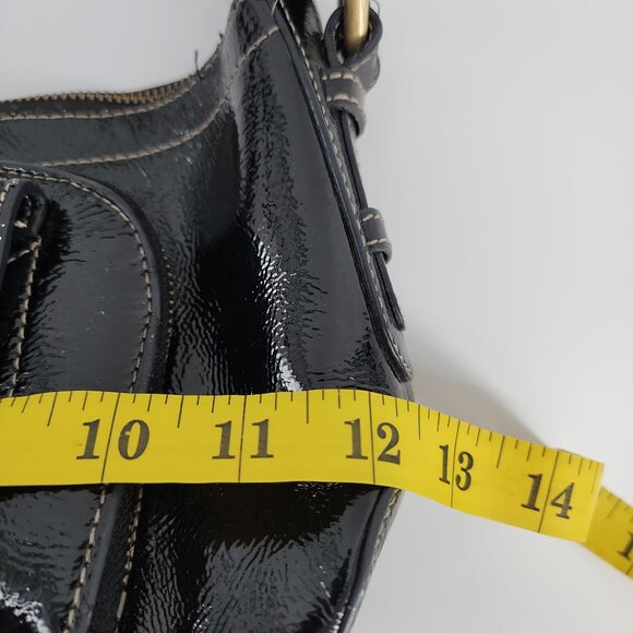 ✨ Perlina New York Black Patent Leather Shoulder Bag – Chic & Functional ✨ - Picture 10 of 14